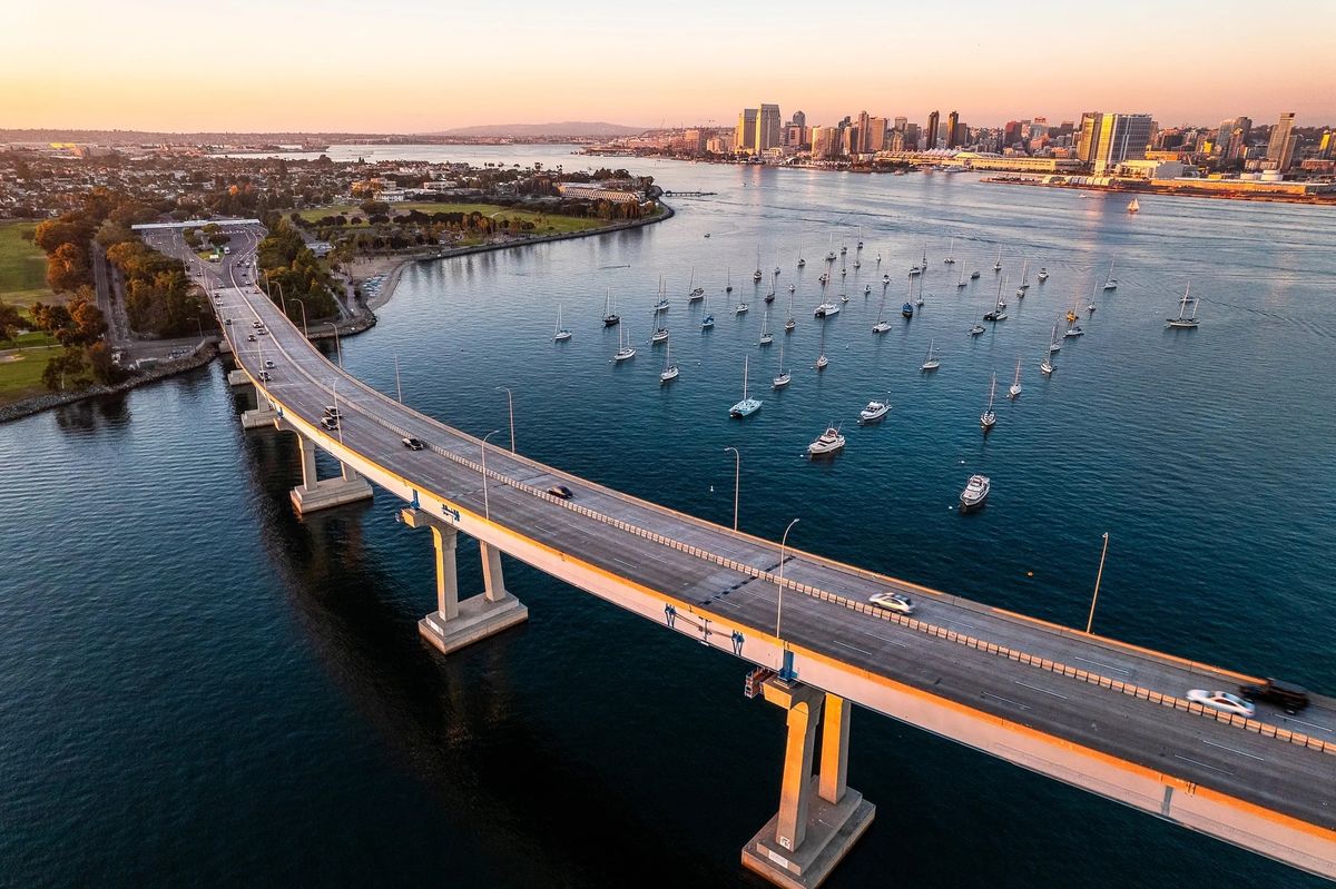Coronado Bridge at sunset